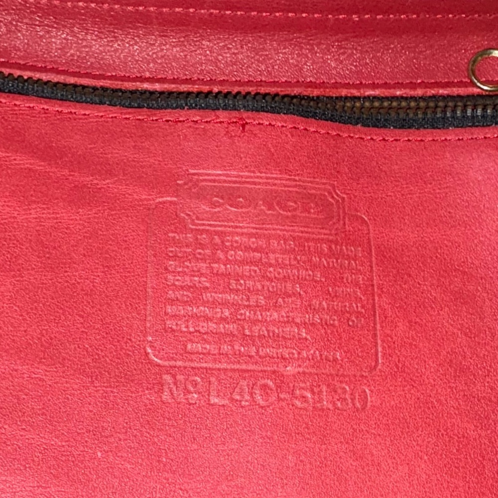 Coach Vintage from 1994 Station bag Red Leather Crossbody Bag L4C-5130 - Picture 9 of 11